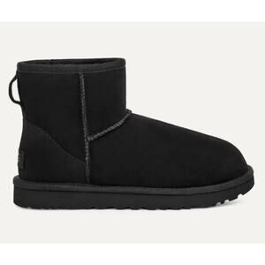 UGG Classic Mini II Boots Black •Women 7•Slip On Lined Ankle Winter 1016222 $170